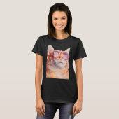 T-shirt Chat avec des lunettes (Devant entier)