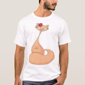 T-shirt Chat avec Fleur Cute Kawaii Kitty (Devant)