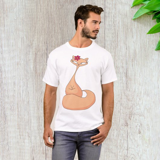 T-shirt Chat avec Fleur Cute Kawaii Kitty