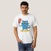 T-shirt Chat avec gants de boxe (Devant entier)