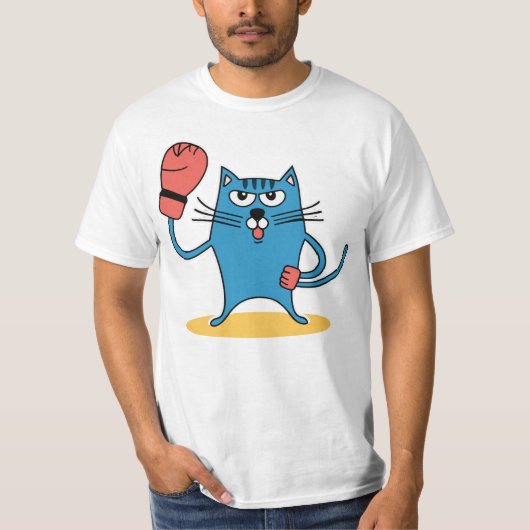 T-shirt Chat avec gants de boxe (Devant)