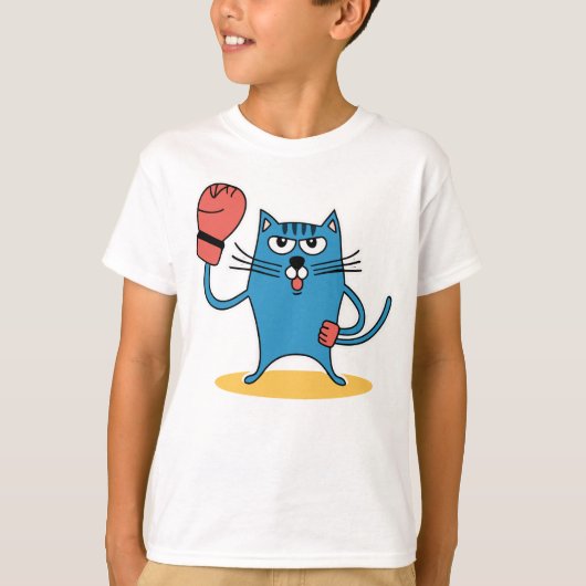 T-shirt Chat avec gants de boxe (Devant)