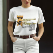 T-shirt Chat avec guitare rayures disques pas meubles