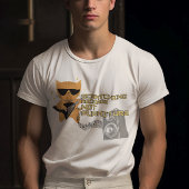 T-shirt Chat avec guitare rayures disques pas meubles