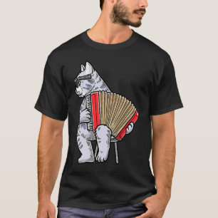 T-shirt Chat avec instrument accordéon Accordéoniste Accor