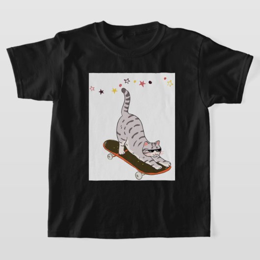 T-shirt Chat avec la planche (Poser)