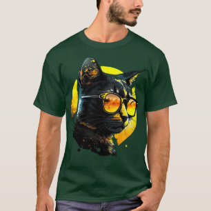 T-shirt chat avec lunettes cool Pour tous les amoureux de 