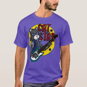 T-shirt Chat avec lunettes de soleil comme musicien avec g