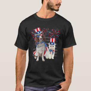 T-shirt Chat Avec Lunettes De Soleil English Springer Span