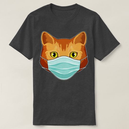 T-shirt Chat avec masque facial (Design devant)