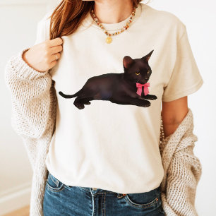 T-shirt Chat avec nœud papillon tenue preppy, coquette, st