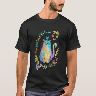 T-shirt Chat avec oiseau sur la tête, harmonie animale, éq