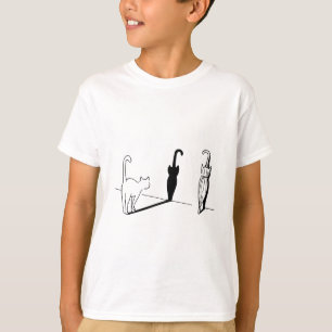 T-shirt Chat avec ombre de parapluie Art – Design minimali