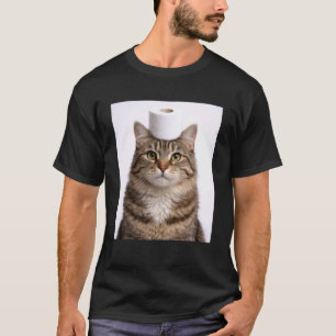 T-shirt Chat avec papier toilette Humour pour amateur d'an