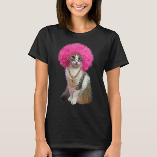 T-shirt Chat avec perruque (Devant)