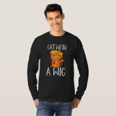 T-shirt Chat avec perruque faux cheveux (Devant entier)