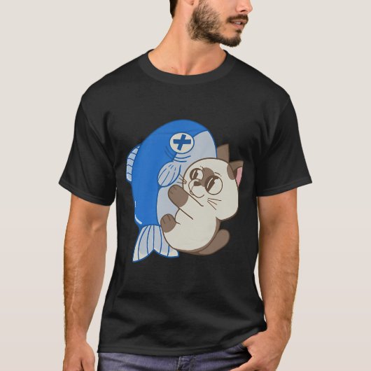 T-shirt Chat avec poisson (Devant)