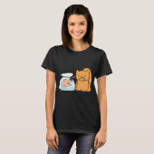 T-shirt Chat avec Poisson (Devant entier)