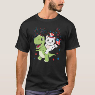 T-shirt Chat avec Rex pour les feux d'artifice du quatre j