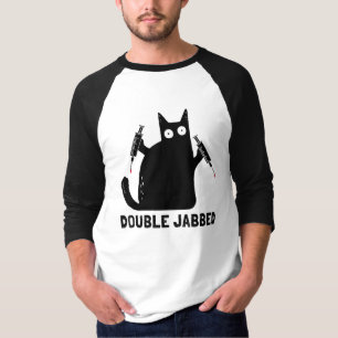T-shirt Chat Avec Seringues, Double Jabbed, Entièrement V