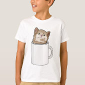 T-shirt Chat avec tasse de café (Devant)