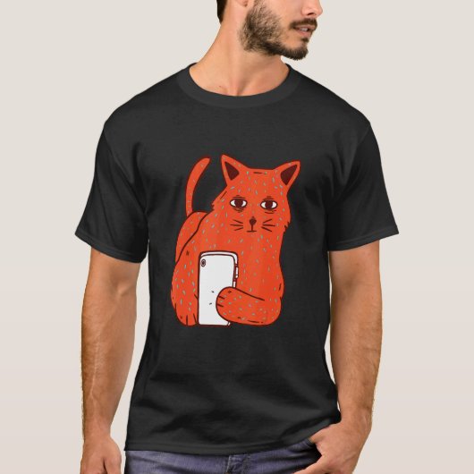T-shirt Chat avec téléphone (Devant)