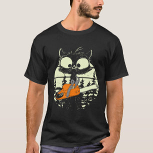 T-shirt Chat Avec Tronçonneuse Mignon Bûcheron Sylviculteu