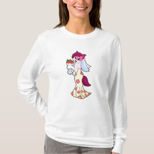 T-shirt Chat avec une robe de mariée et bouquet de fleurs