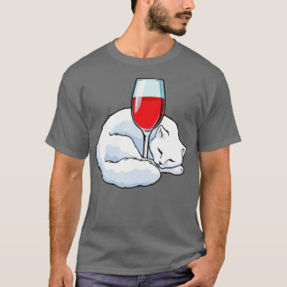 T-shirt Chat avec Verre de vin rouge 2