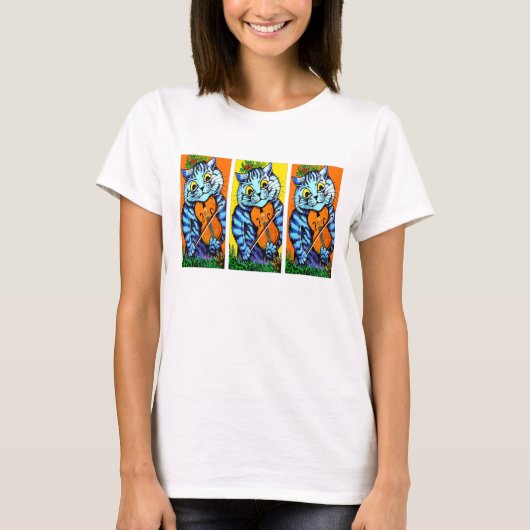 T-shirt Chat avec violon par Louis Wain (Devant)