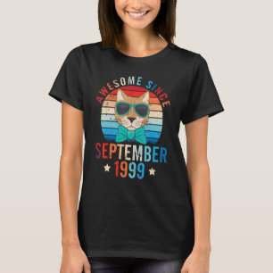 T-shirt Chat Awesome Depuis Septembre 1999 Joyeux Annivers