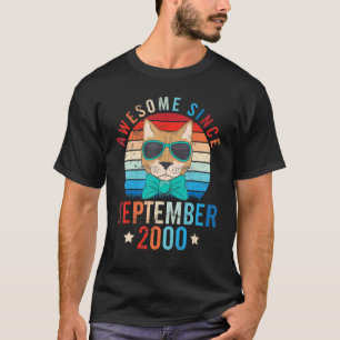 T-shirt Chat Awesome Depuis Septembre 2000 Joyeux Annivers