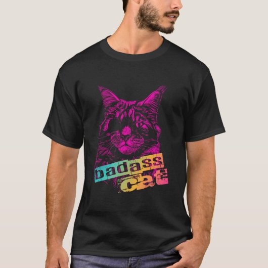 T-shirt Chat Badass avec patte oculaire (Devant)