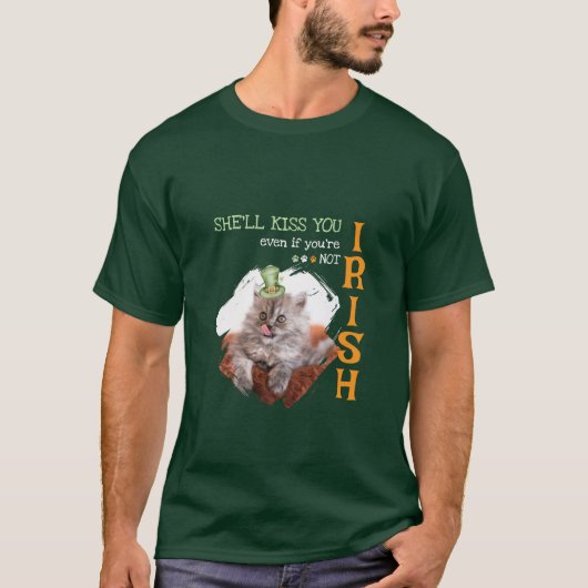 T-shirt chat baiser irlandais (Devant)
