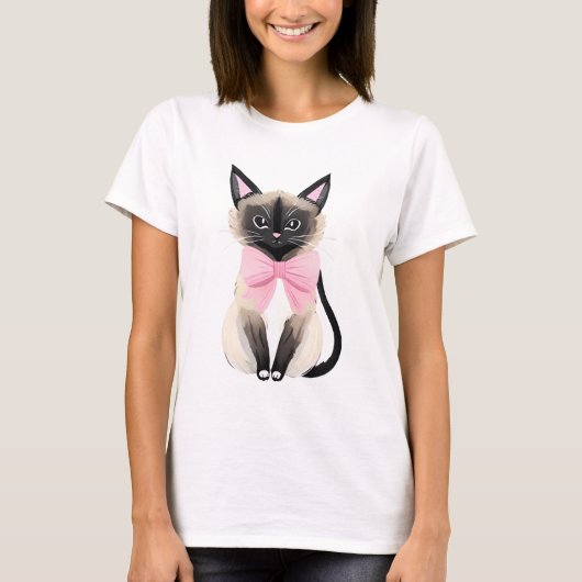 T-shirt Chat balinais mignon (Devant)
