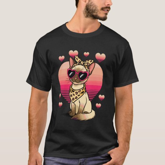 T-shirt Chat balinais Saint-Valentin (Devant)