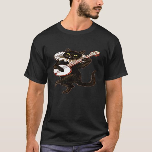 T-shirt Chat Banjo Musique Chatons (Devant)