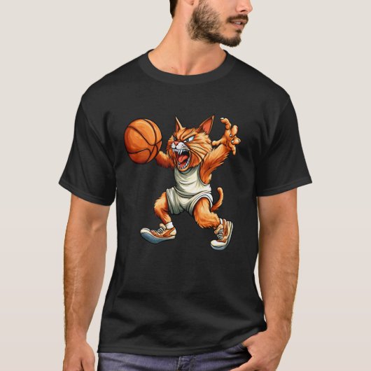 T-shirt Chat basketteur chat (Devant)