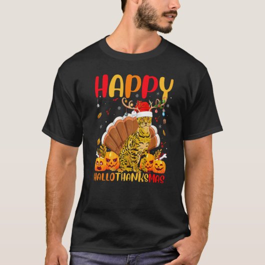 T-shirt Chat Bengal Chat Bengal Heureux Hellothanksmas (Devant)