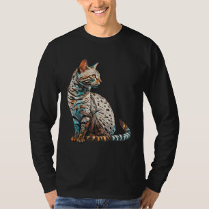 T-shirt Chat Bengal Coloré Maman Dame