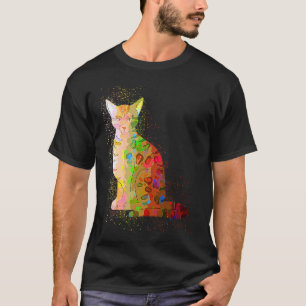 T-shirt Chat Bengal Mignon Éclaboussure De Peinture Coloré