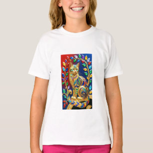 T-shirt Chat Bijou Royal – Art de Luxe Multicolore