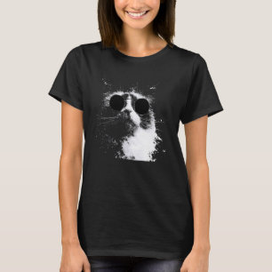 T-shirt Chat Birman Cool avec Lunettes de Soleil Art Splas