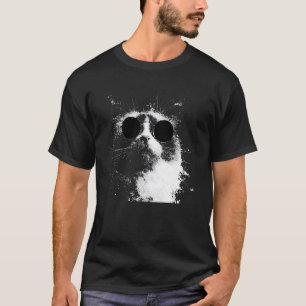 T-shirt Chat Birman Cool avec Lunettes de Soleil Art Splas