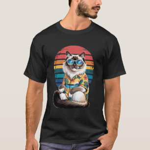 T-shirt Chat Birman Lunettes de soleil Plage Hawaïenne Vac