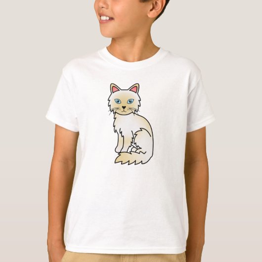 T-shirt Chat Birman / Ragdoll au point crème (Devant)