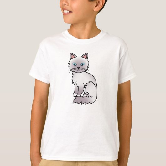 T-shirt Chat Birman / Ragdoll au point lilas (Devant)