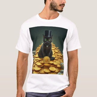T-shirt Chat Bitcoin riche