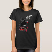 T-shirt Chat Black Lover Skeleton main Meurtre Chat Knif W (Devant)