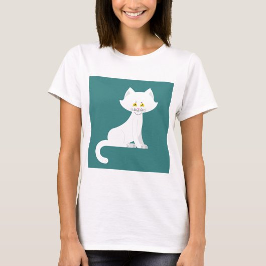 T-shirt Chat blanc (Devant)